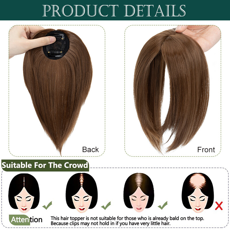 Clip in Hairpiece 5″-20″ Topper Hair Toupee Natural AS HUMAN Silk Base Toupee US