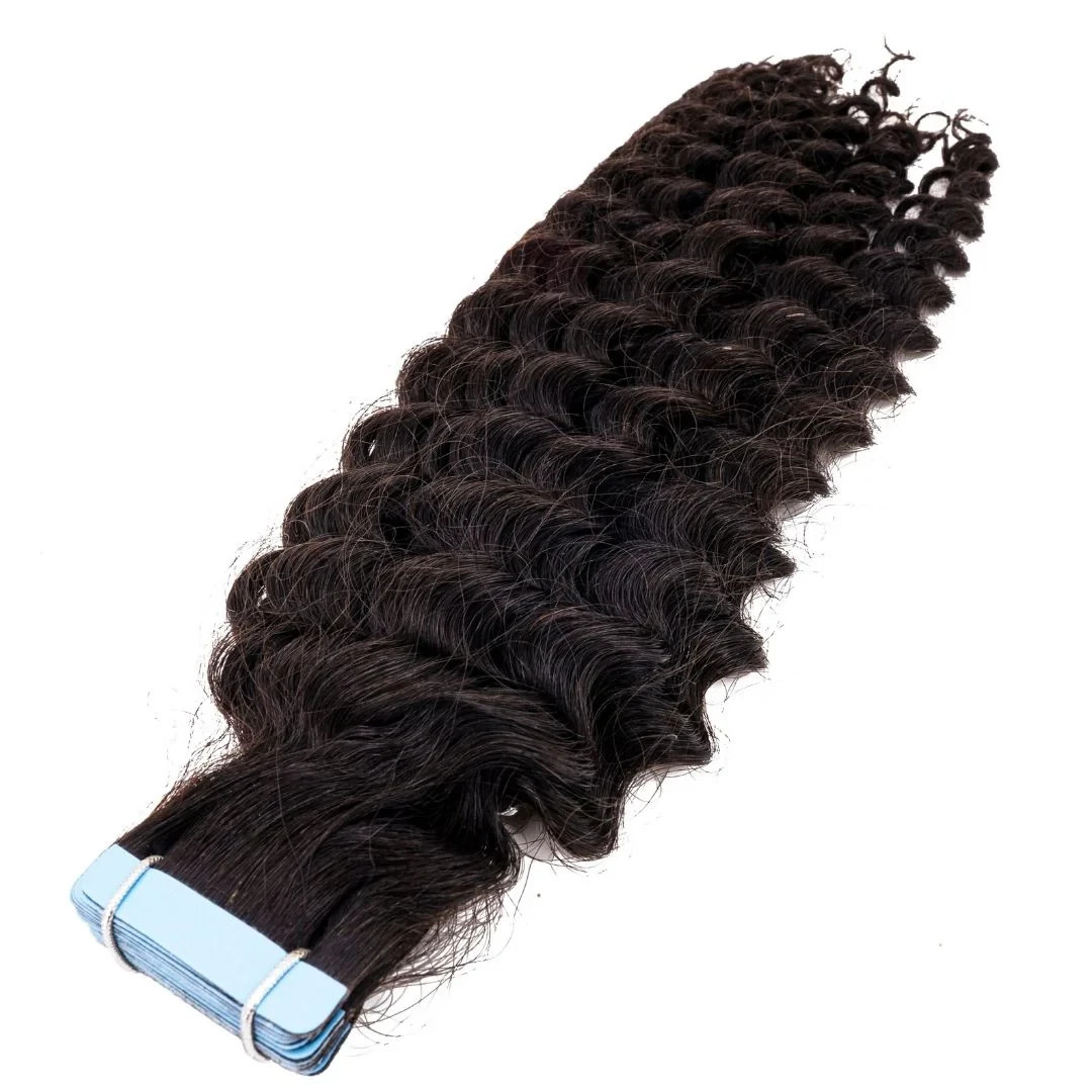 Sunny Hair TAPE-IN 14in NATURAL WAVE Dark Brown Hair Extensions – TP_2_14_NW_50G