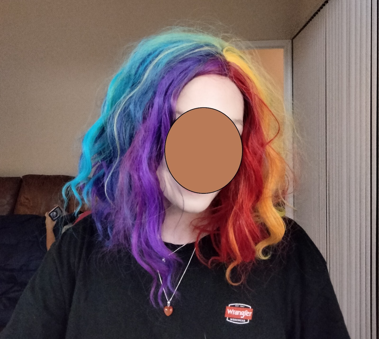 Multicolor Wig Halloween Costume Cosplay Wavy Synthetic Hair Adult One Size