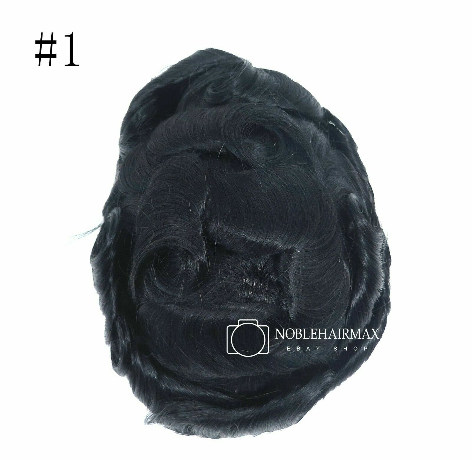 Full Poly Thin Skin Mens Toupee PU Human Hair System Replacement Wig for Men