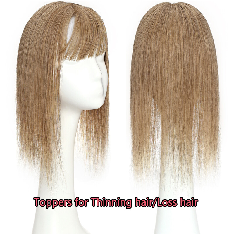 Natural Clip In 100% Human Hair Topper Hairpiece Toupee Wigs For Loss Hair Thick