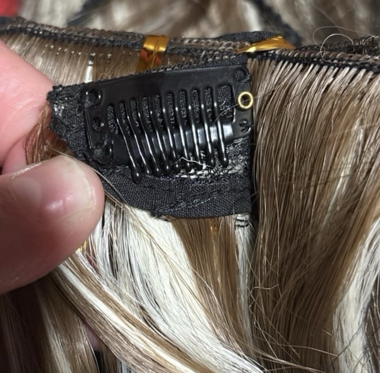 Vigorous Clip-In Synthetic Hair Extension Body Wave Black/Ash Blond 24in