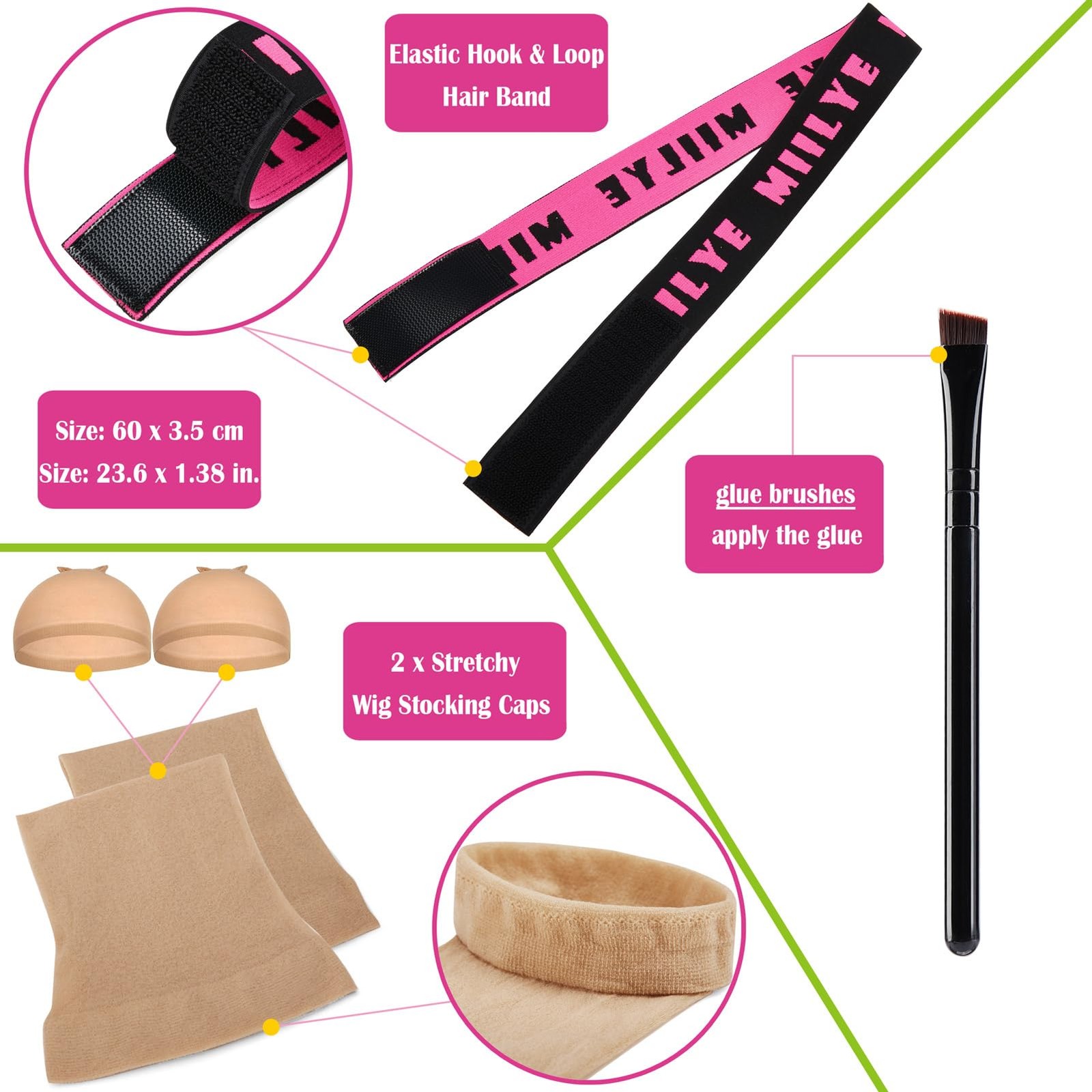 MIILYE Strong Hold Lace Wig Glue Kit Invisible, Water/Sweat Proof + Remover