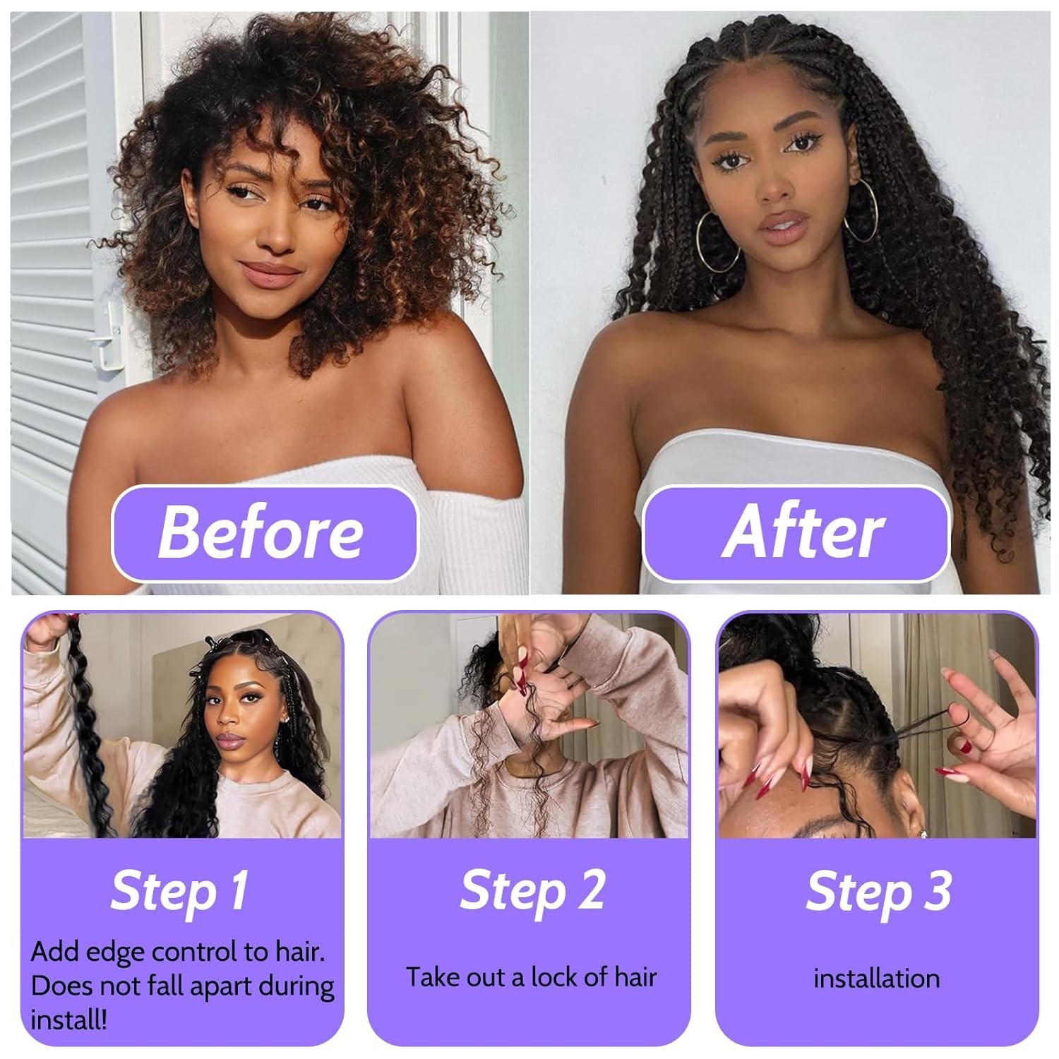 Brazilian Remy Curly Human Hair for Boho Braids