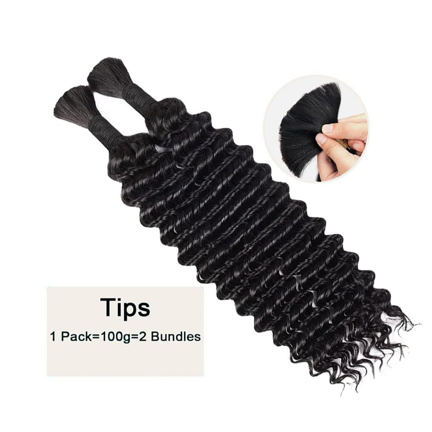 Human Braiding Hair for Boho Braids Human Hair 100g 2 Bundles Deep … Fast Ship