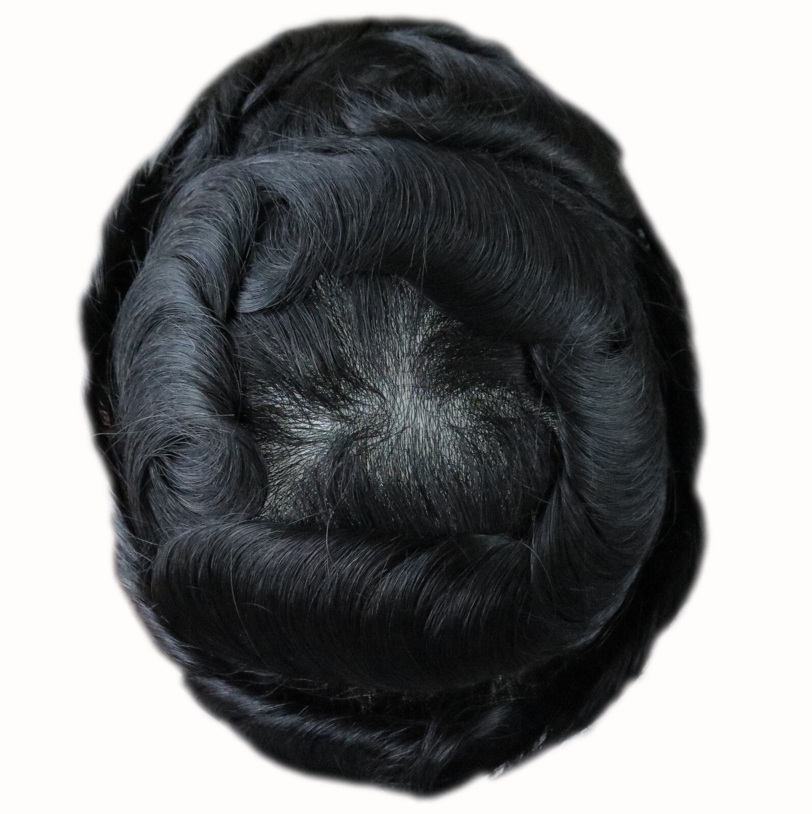 Toupee For Men Human Super Thin Skin V Looped Men Hairpiece Wig Black Colored NG