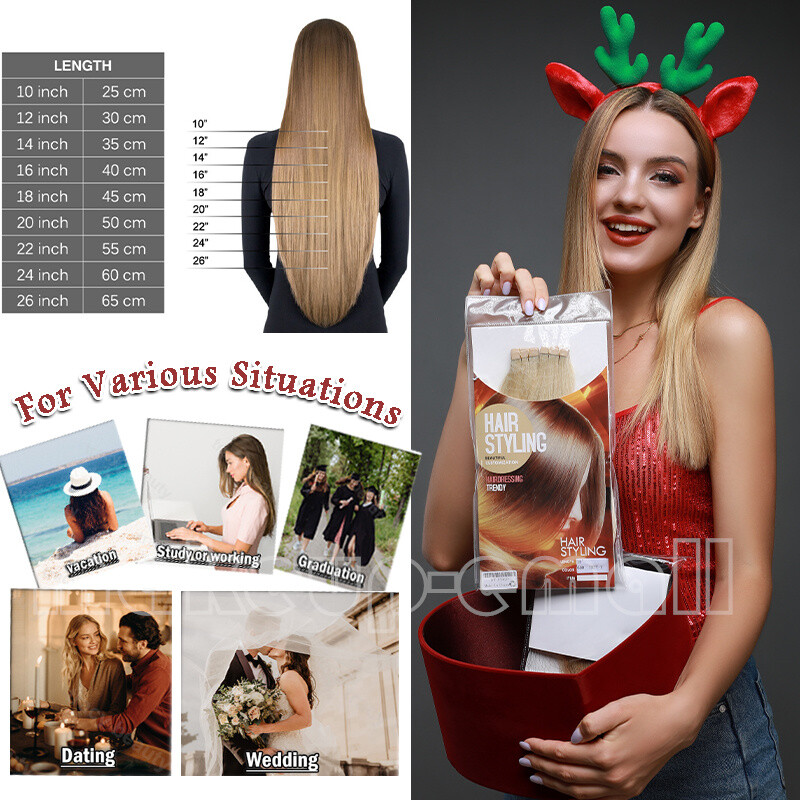 Thick Tape In 100g Balayage Ombre Remy Human Hair Extensions Invisible Skin Weft