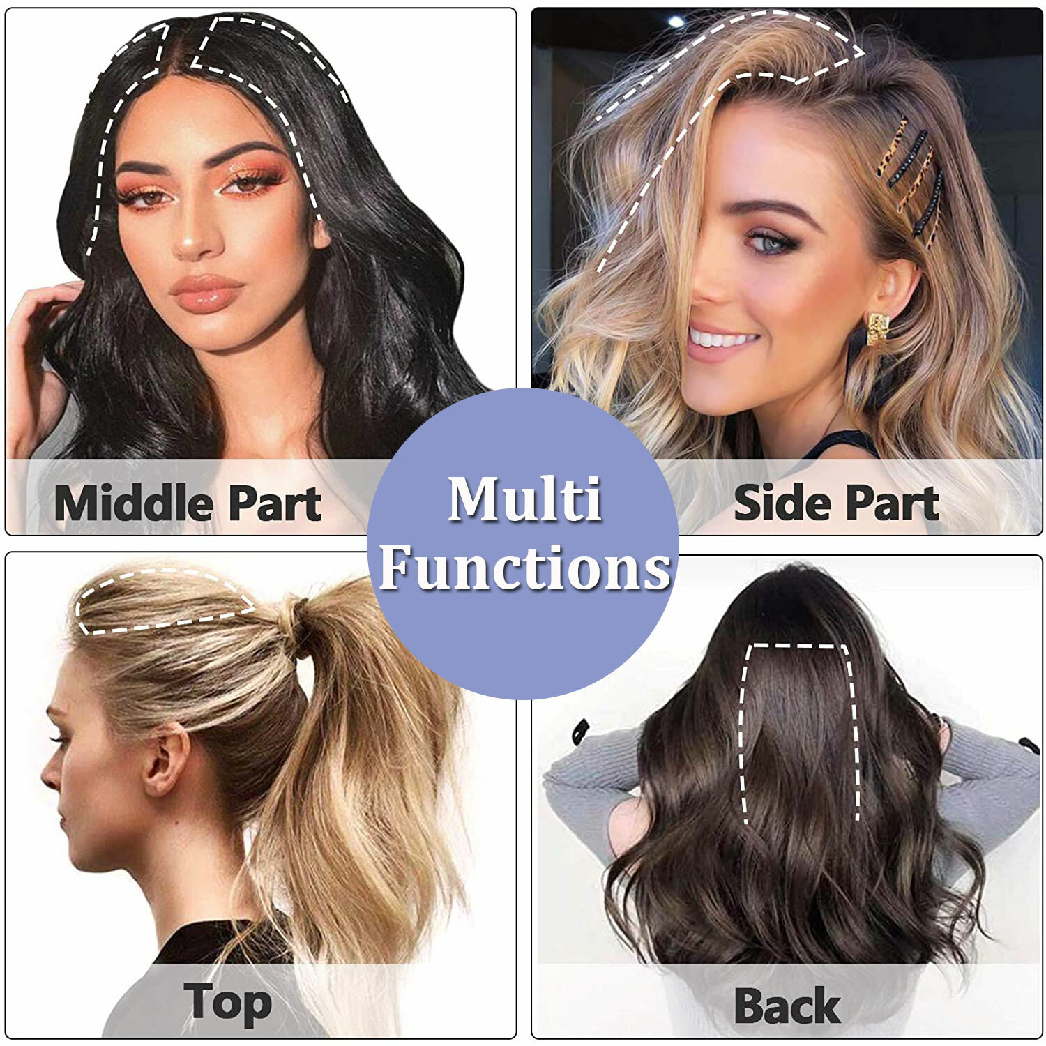 Mini Hair Pad Remy Human Hair Clip In Hair Extensions Invisible Topper Hairpiece