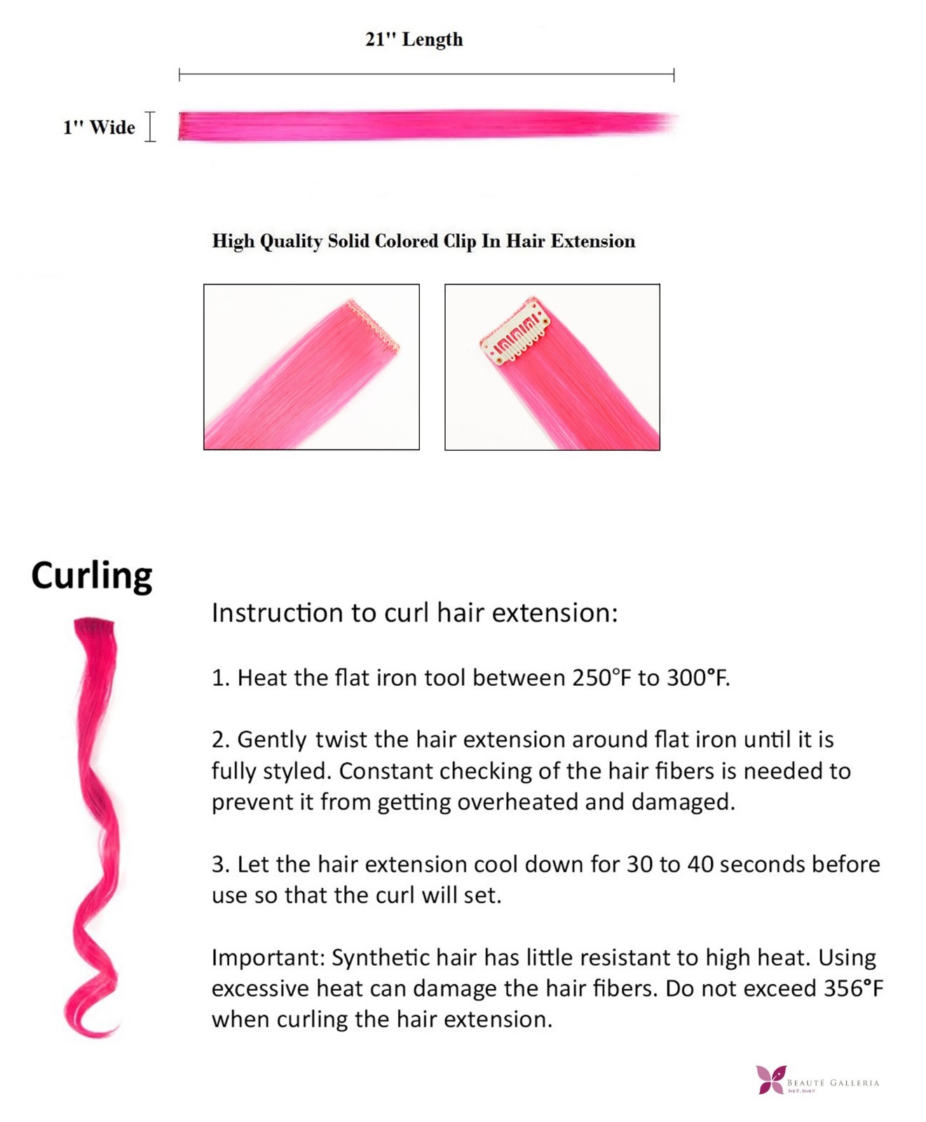 11pcs Single Color 21″ Straight Party Clip In Synthetic Hair Extensions Cosplay
