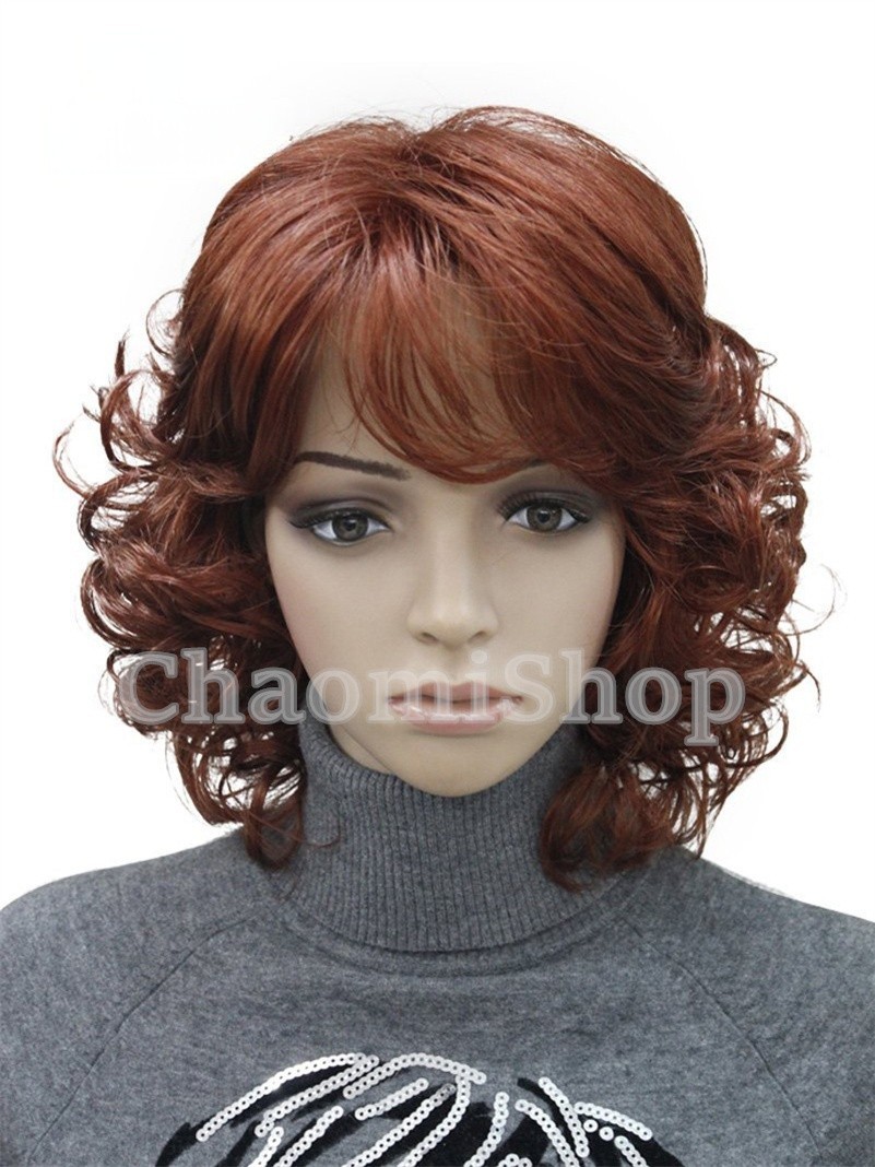 Medium Fluffy Curly Blonde Mix Synthetic Hair Wigs Women Soft Natural Daily