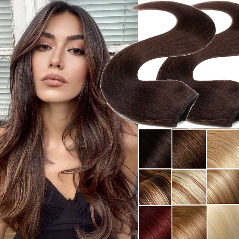 CLEARANCE Clip In 100% Human Hair Extensions Full Head Real Remy Hair 8 pieces