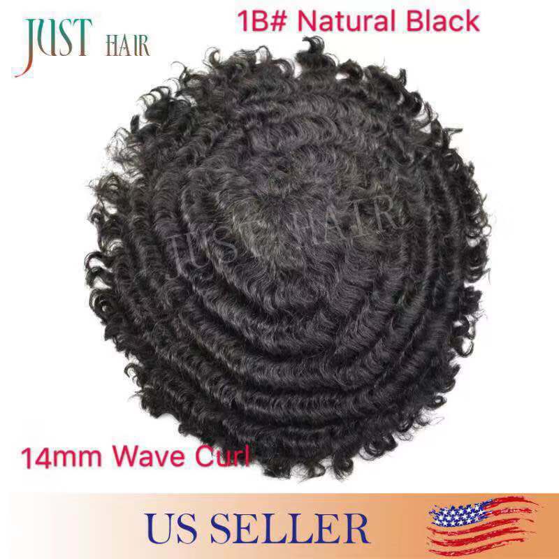 Afro Curly Black Men Toupee Hairpiece Full Poly Kinky Curly Human Hair PU system