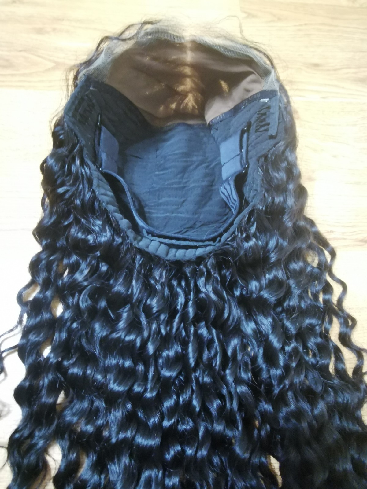 Custom High Quality Sexy Deep Curly 26” Virgin Human Hair Wig 1B