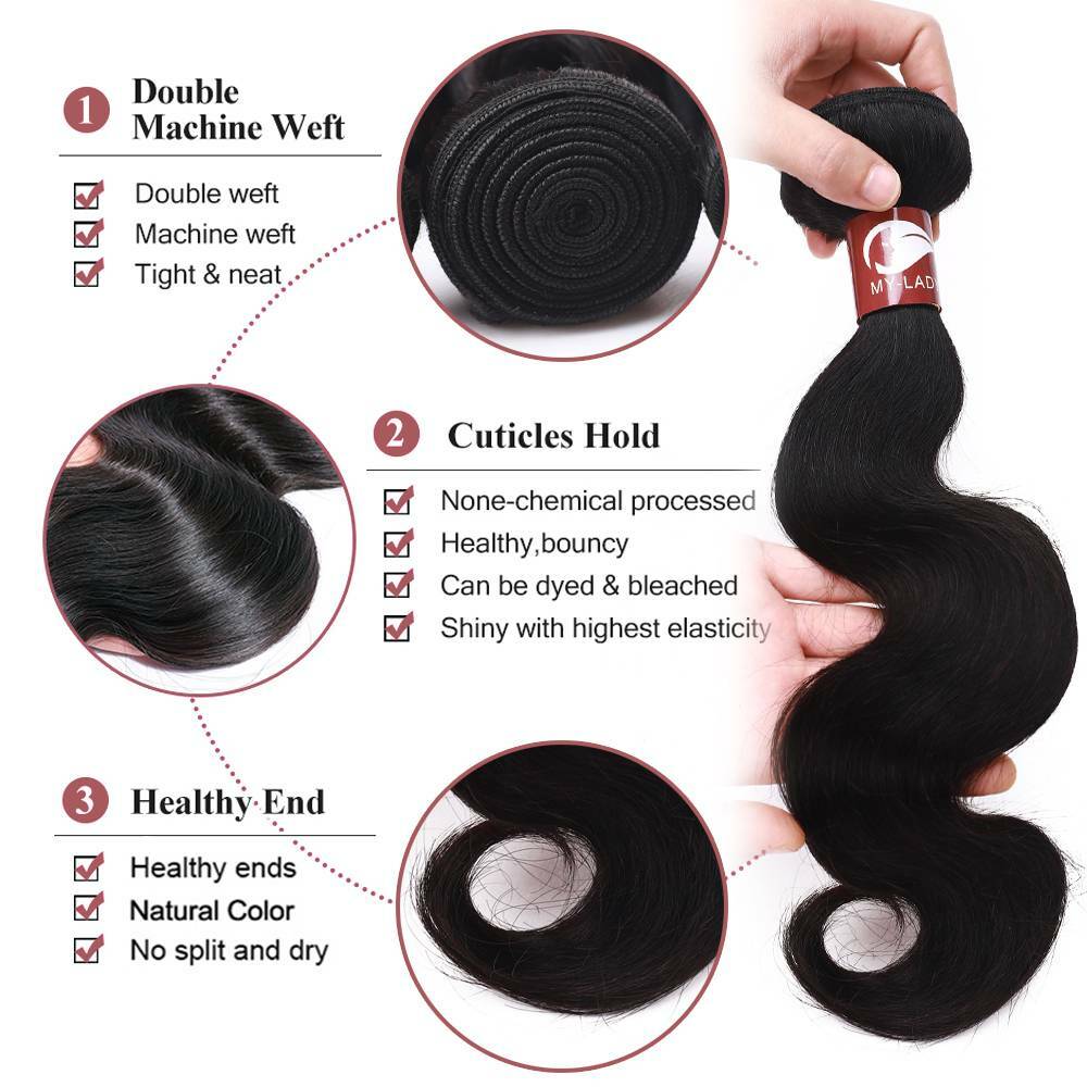 Body Wave/Straight Malaysian Virgin Human Hair 1-4bundles Weave CLEARANCE US HOT