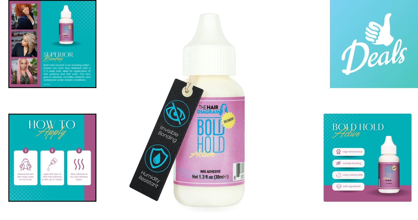 The Hair Diagram Strong Hold Wig Glue – Non-Toxic, Invisible Bond – 1.3oz