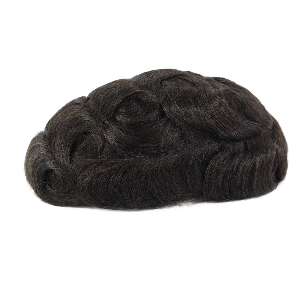 Toupee For Mens Human Hair Replecement System Lace Thin Skin Invisable Hairpiece