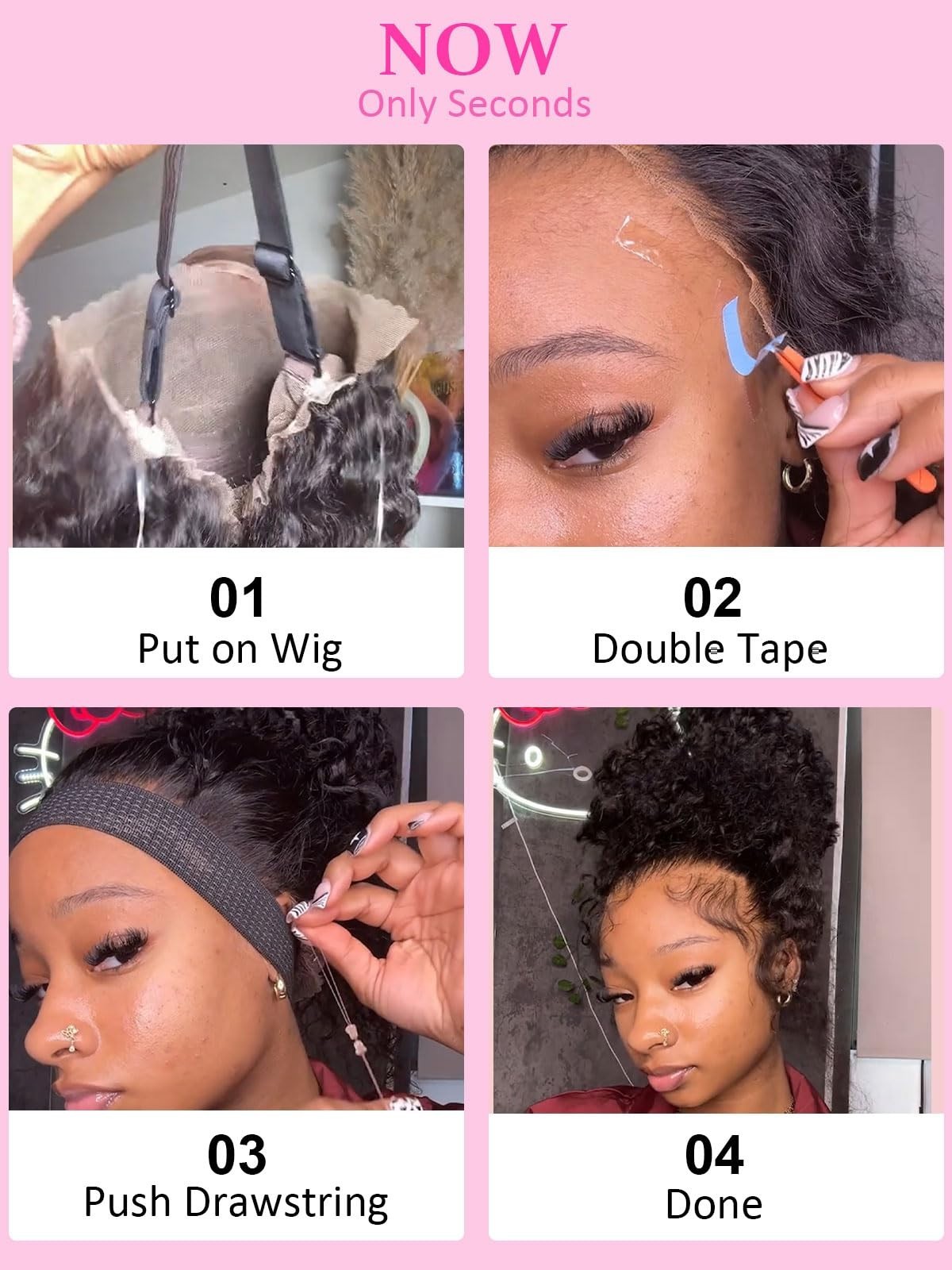 28″ 360 Lace Front Wig Human Hair Water Wave Curly 200% Density Pre Plucked