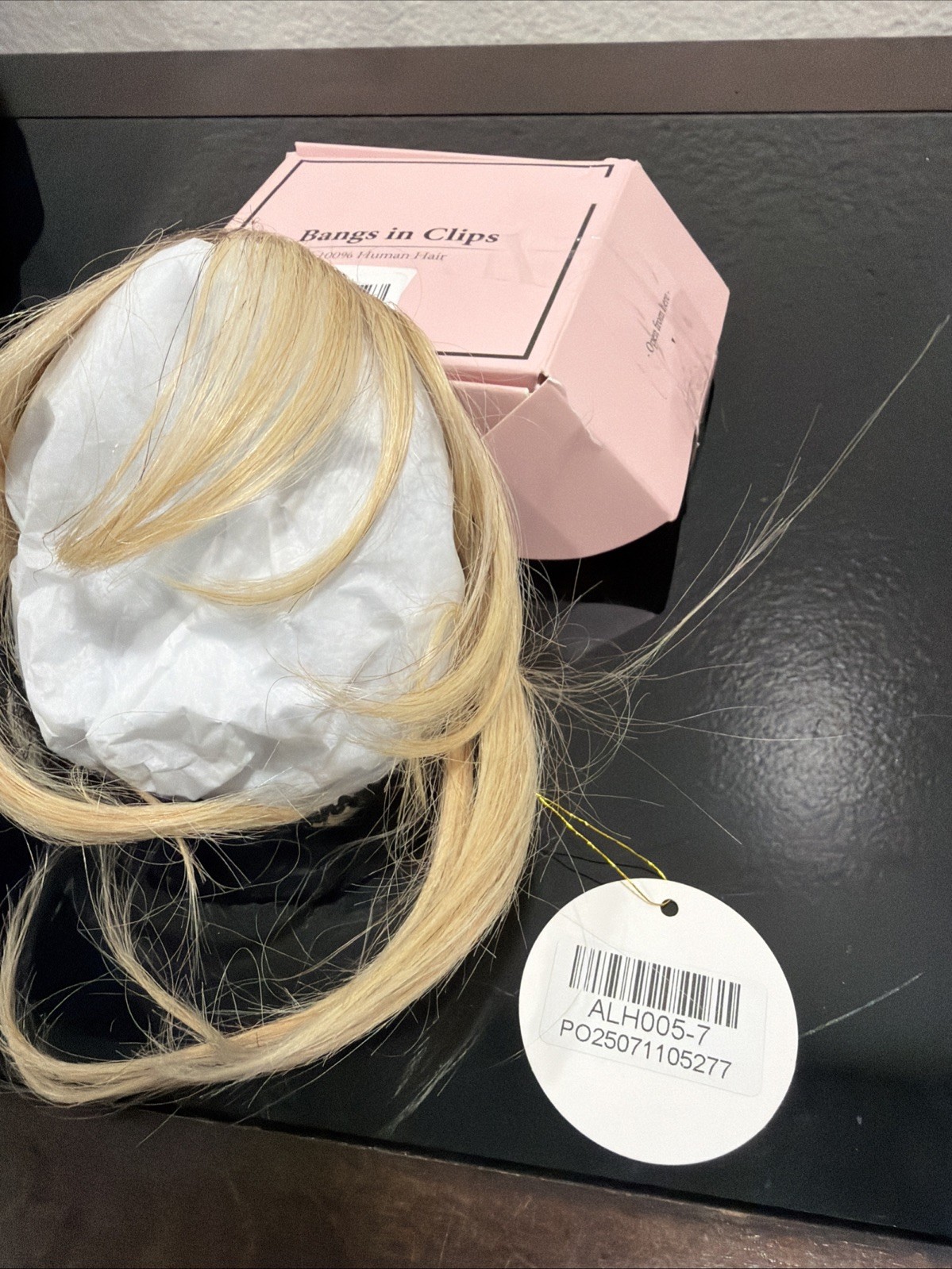 EMMOR Clip in Bangs, 100% Human 3 Clips, 360°Cover Top Ombre Light Blonde