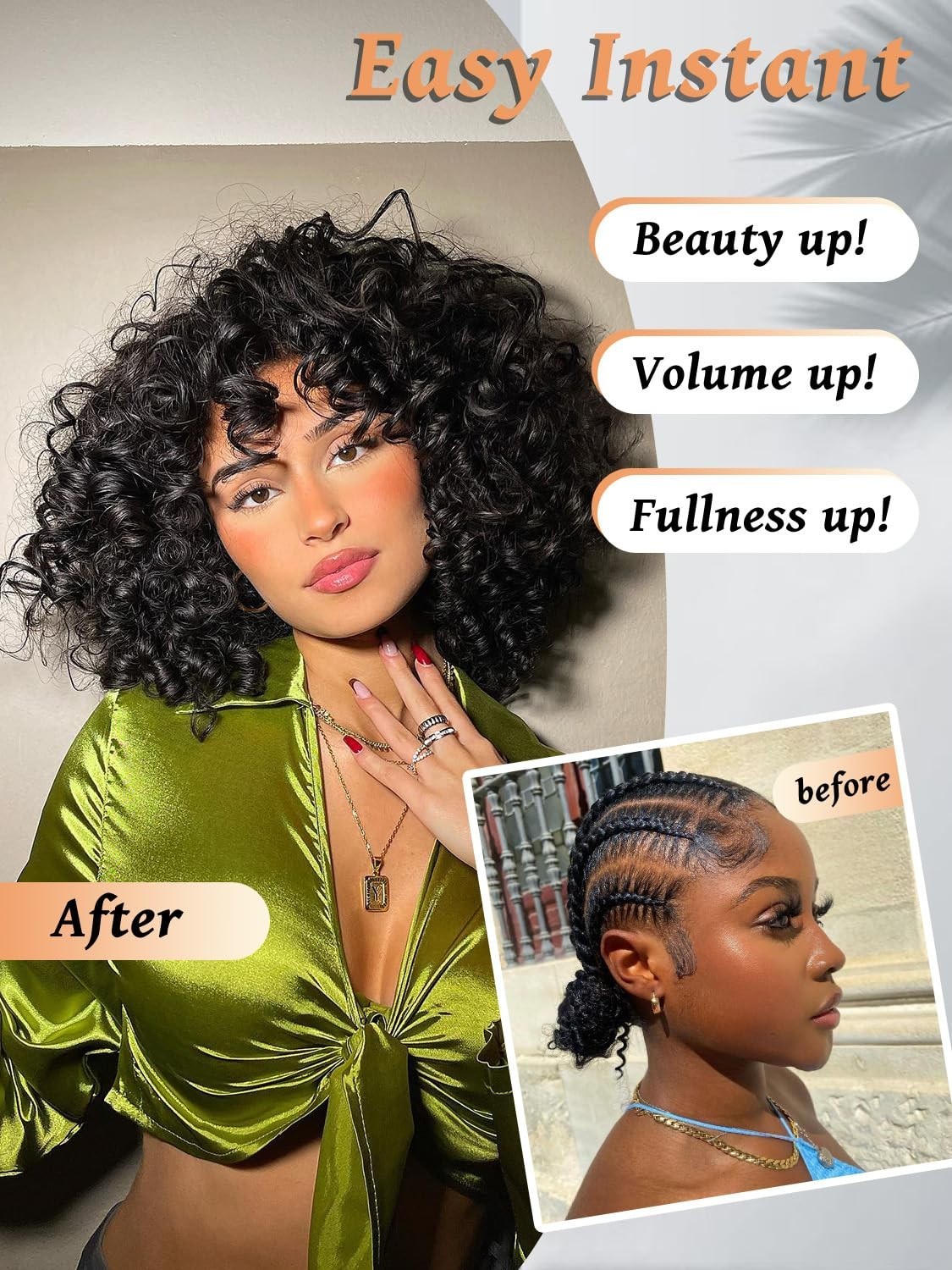 Short Curly Crochet Hair 8 Inch – 6 Packs Deep Ocean Wave Synthetic Braids for B