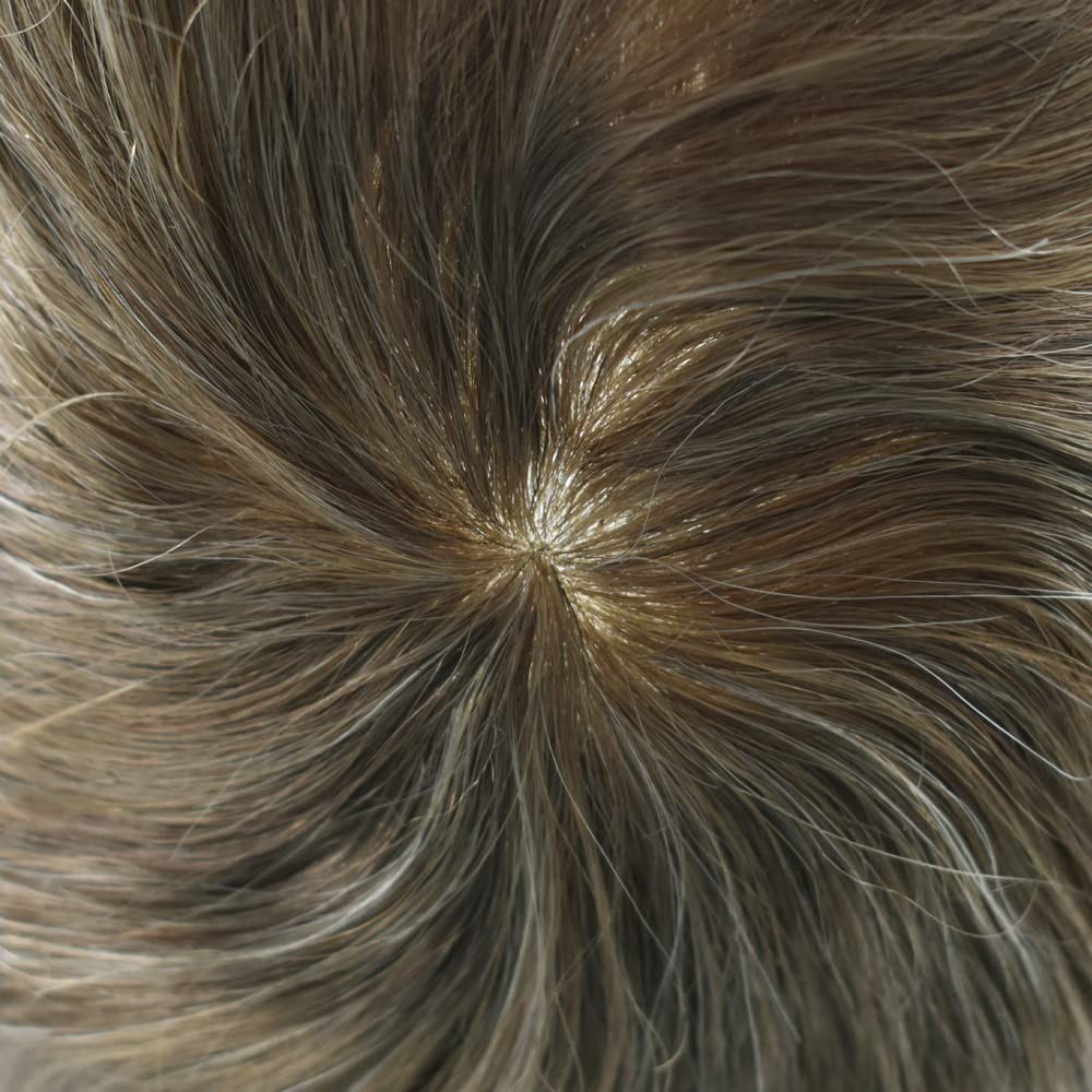 Toupee for Men Hair Replcement System Mens Toupee Full Poly Thin Skin Human Hair