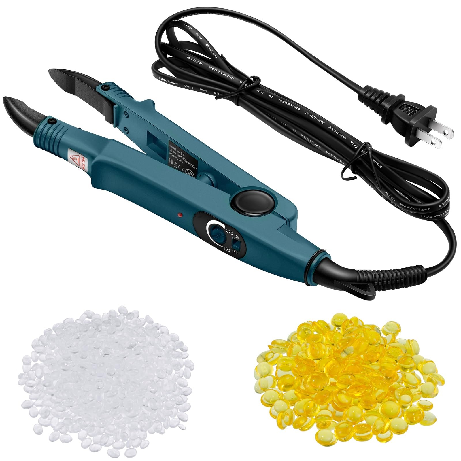 Professional Hair Extensions Tool with Fusion Heat Iron Connector Wand, US Pl…