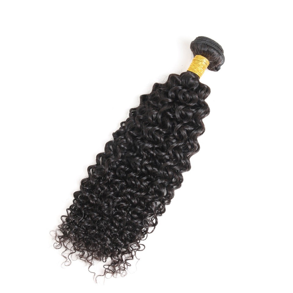 Peruvian Virgin Hair Jerry Curl 3 Bundles 12″14″16″ With 12″ Lace Closure