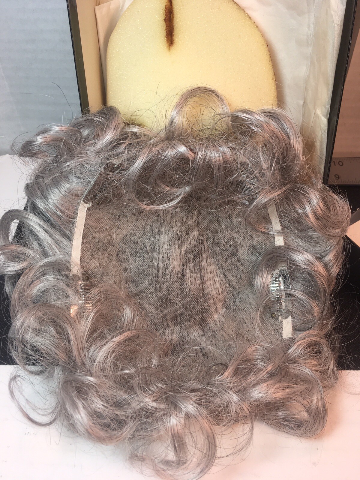 CUSTOM HAIR PIECE WIG HAND MADE FIBER HAIR REPLACEMENT EUC IN BOX