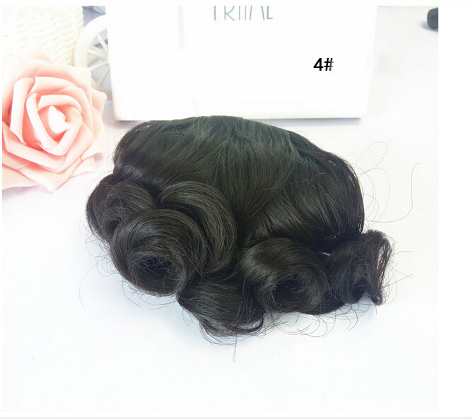Retro Curly Wavy Bangs Front Fringe Synthetic Clip on Top Hair Pieces Costumes