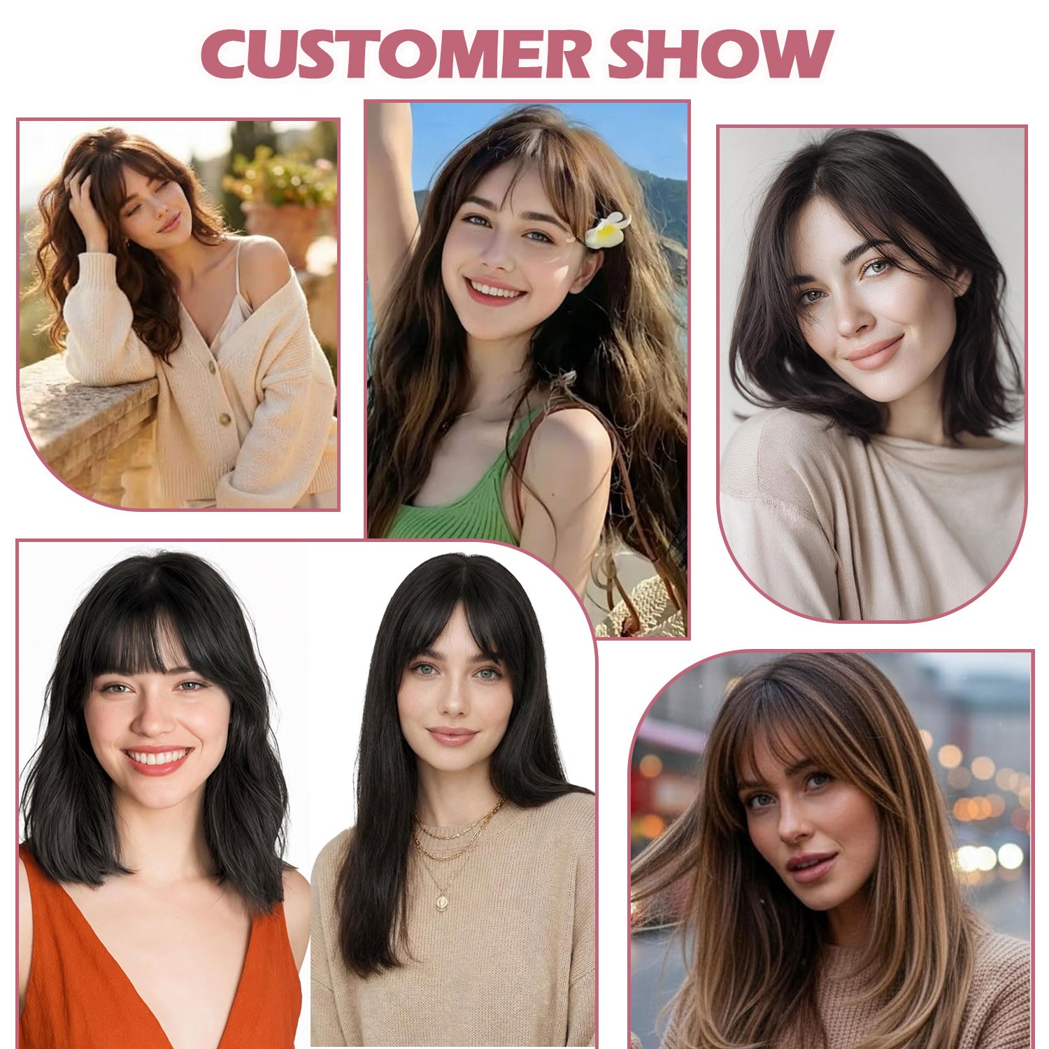 2026 100% Human Hair Topper Toupee Clip in Hairpiece Bangs Bob Top Wig For Women