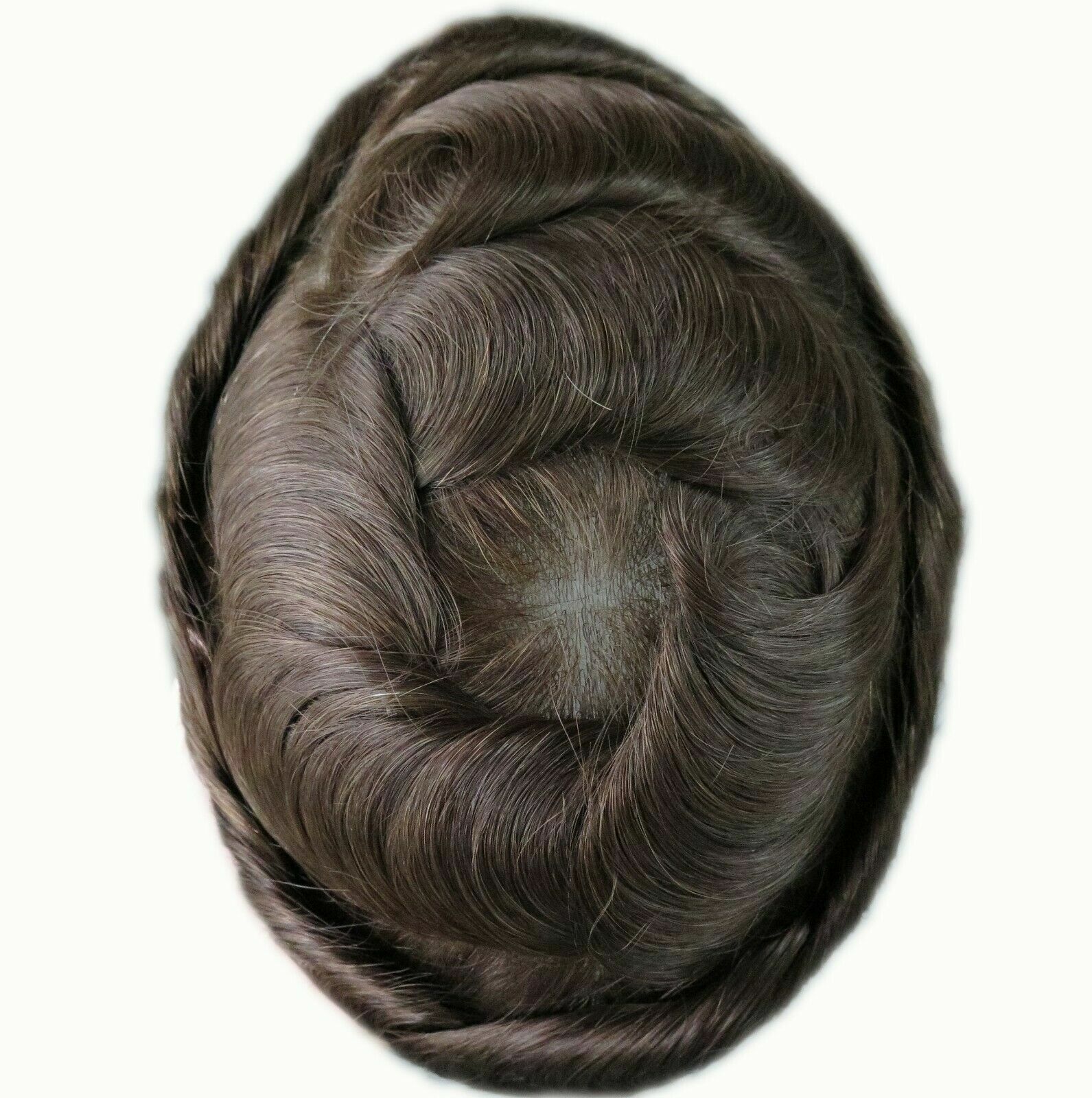 Men’s Toupee Hairpiece Human Hair Replacement Thin Skin Pu Toupee Wig V-loop