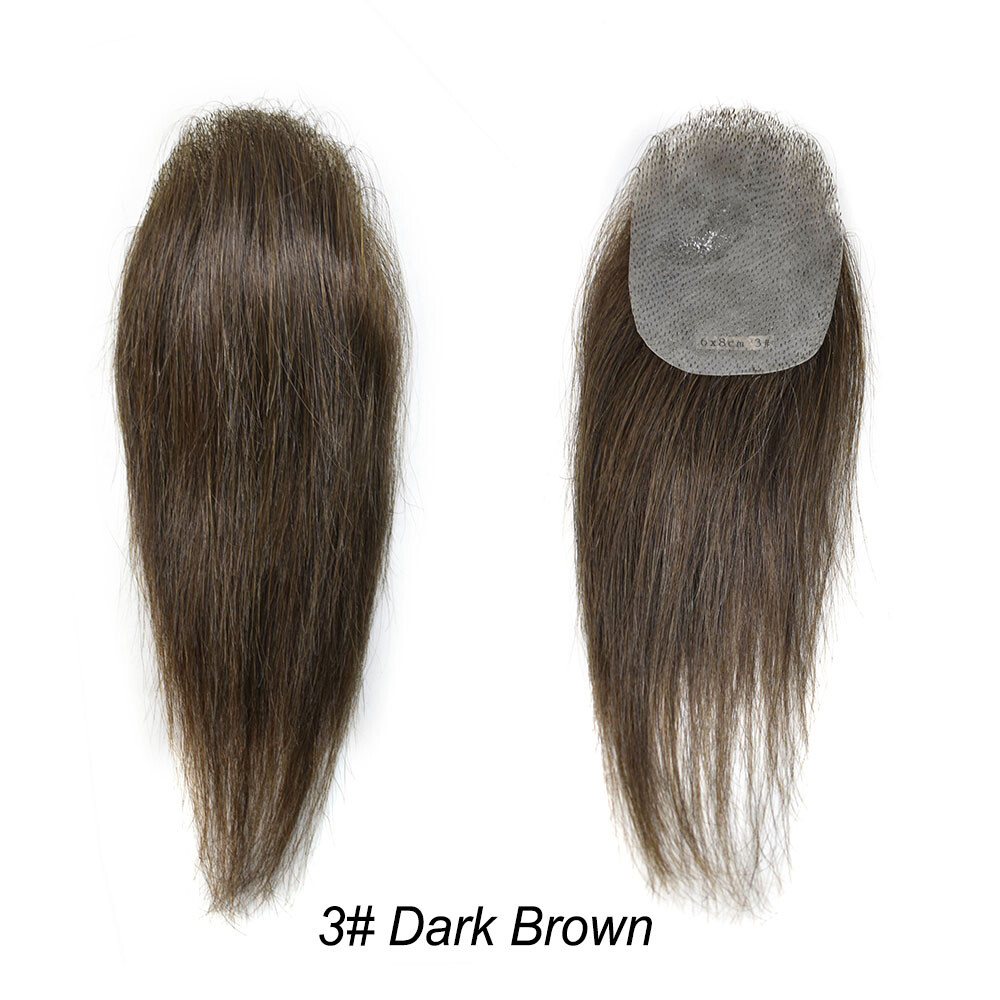 Invisible Women Topper Full Poly Human Hair Top Piece Skin Pu Toupee 6″-16″ US
