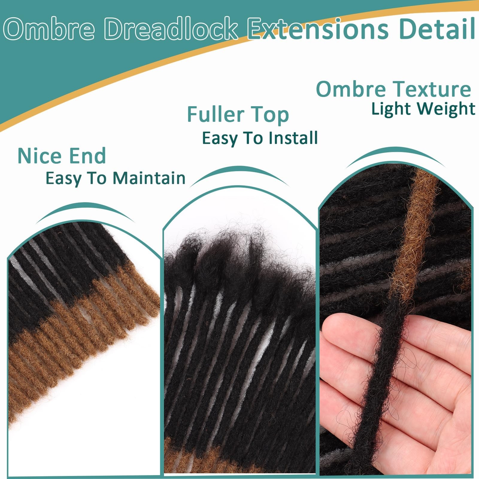 Viovian 0.6Cm Dreadlock Extensions Human Hair 6 Inch 30 Strands Real Human Hair