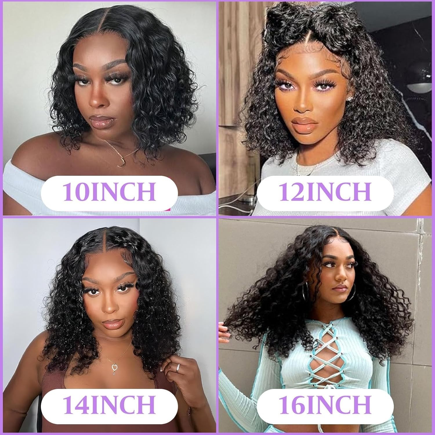 Curly Lace Front Wig Human Hair Pre Plucked for Women Glueless 13×4 Lace Bob Wig