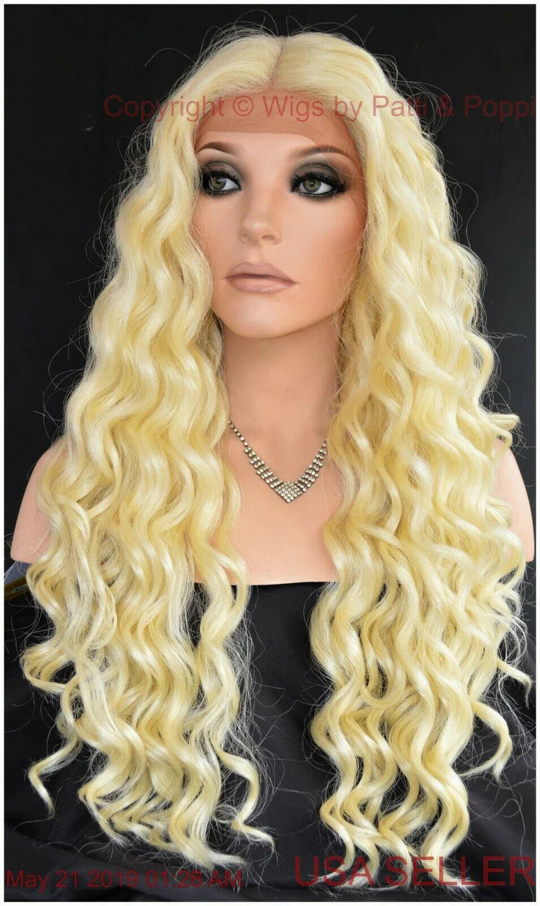 SWISS LACE FRONT LACE PART LONG WAVY HEAT FRIENDLY WIG COLOR 1362
