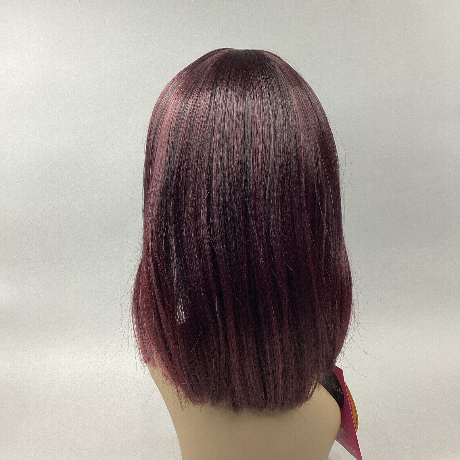 SB009. FEMI #T1B/99J Off Black Dark Plum Short Straight Premium Synthetic Wig
