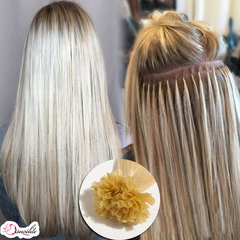 200 Pre Glue Bond U Nail Tip Straight Remy Human Hair Extensions Pre Bonded Glue