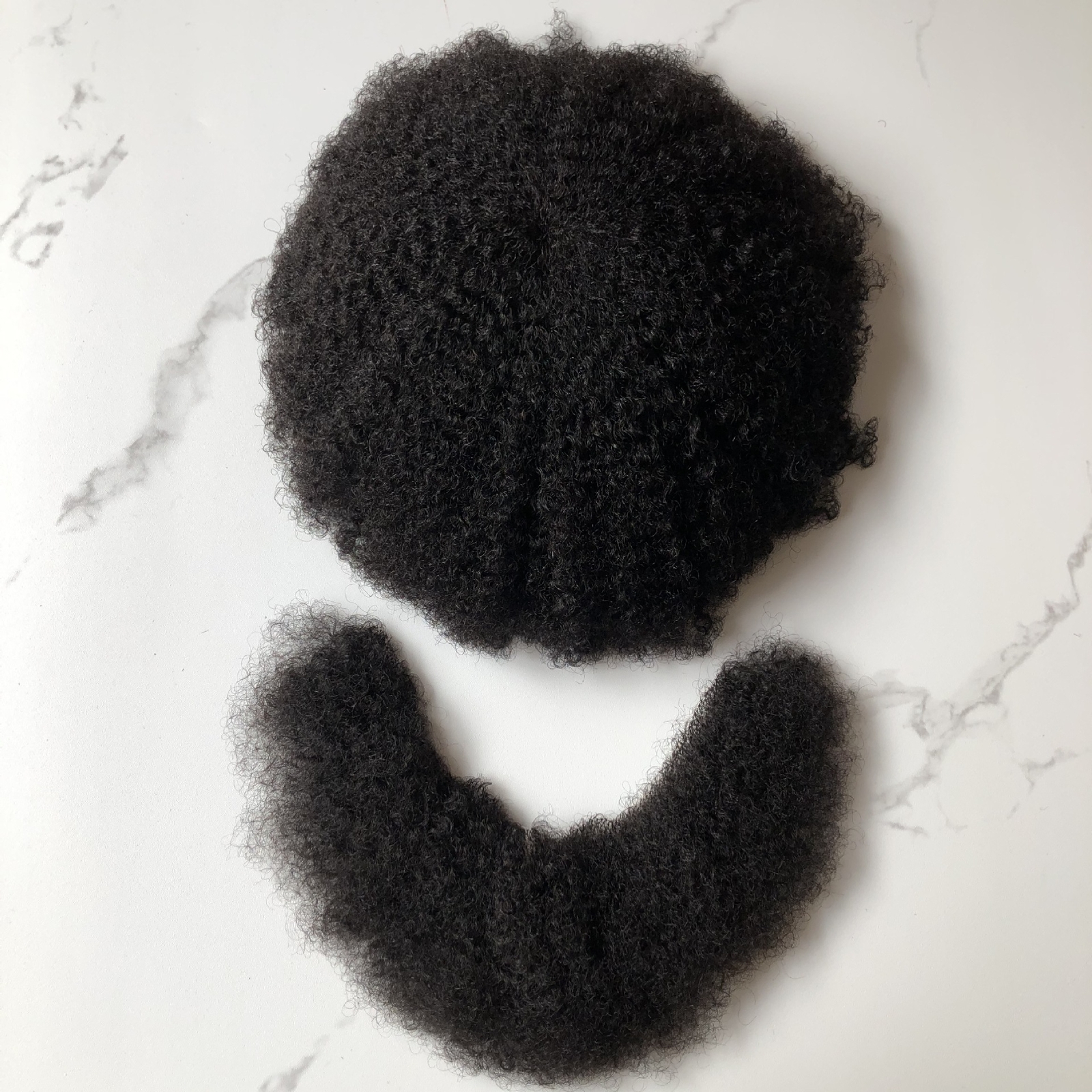 Afro Curly Full Lace Toupee African American Mens Toupee Human Hair 4mm Afro