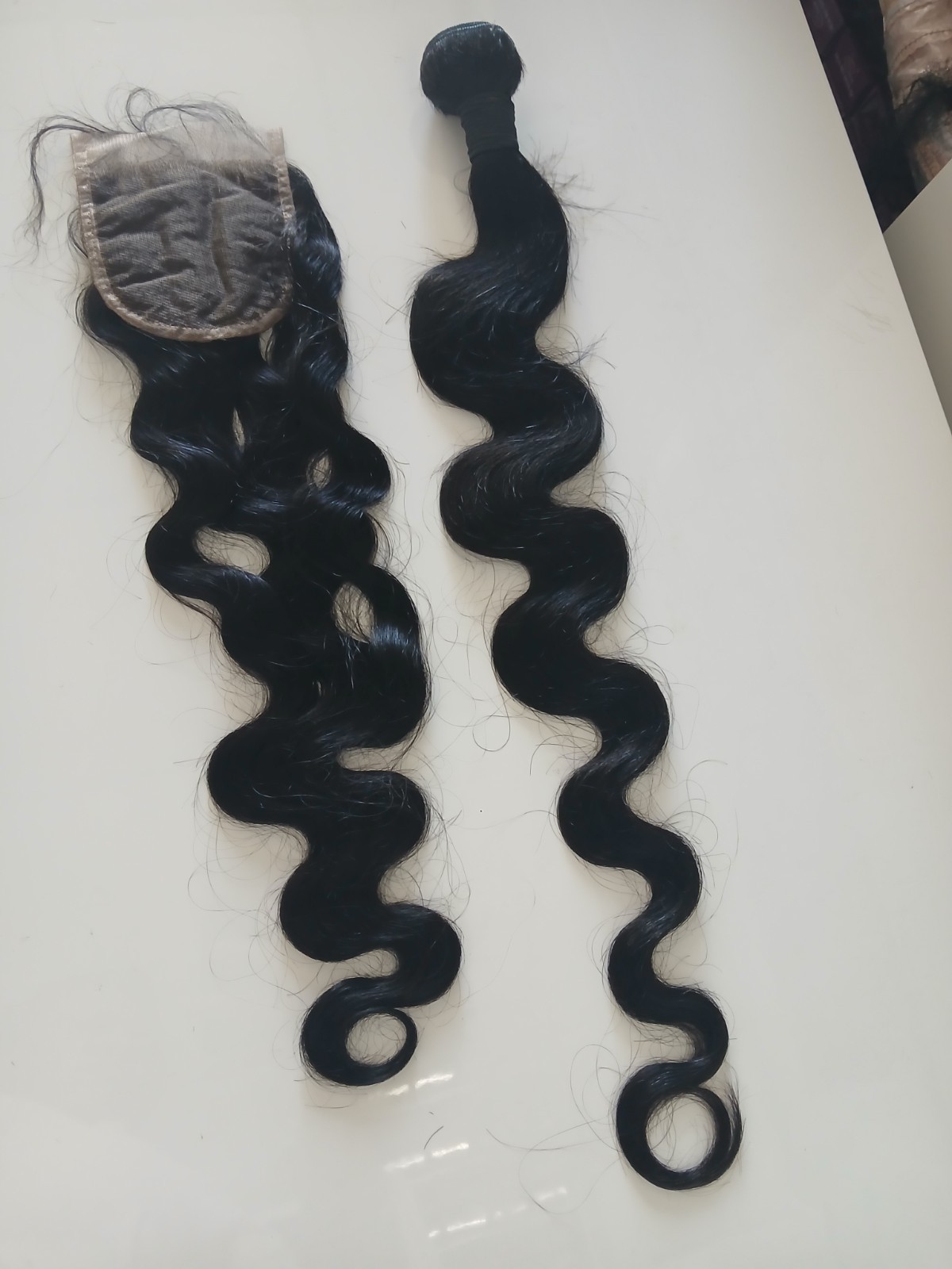 12A BRAZILIAN HUMAN HAIR 32+26INCH 4X4 LACE CLOSURE BODY WAVE NATURAL BLACK 150g