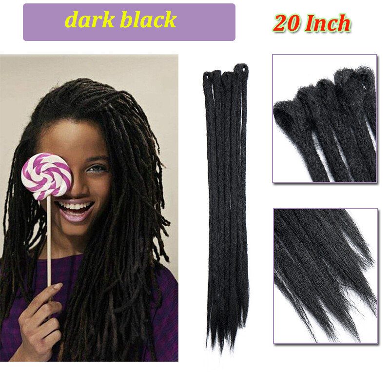 US 20”24” Dreadlocks Hair Extensions 100% Handmade Afro Twist Reggae Hair Unisex