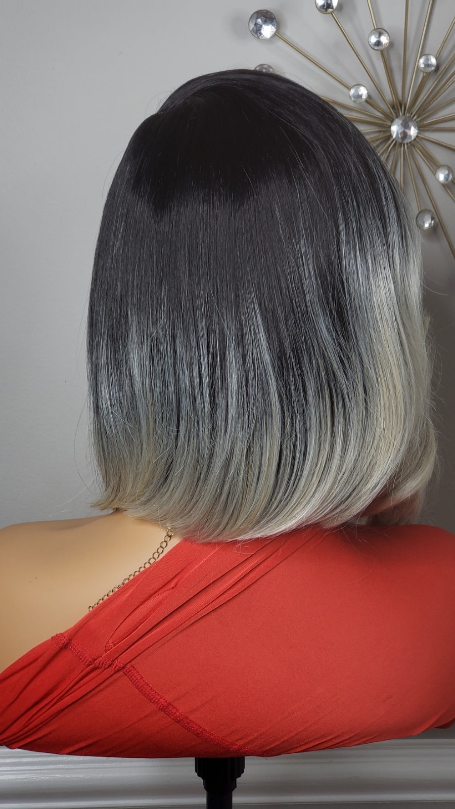 New Curly Side Bang Bob Style Lace Front Wig Black Ash Blonde Gray Ombre Womens