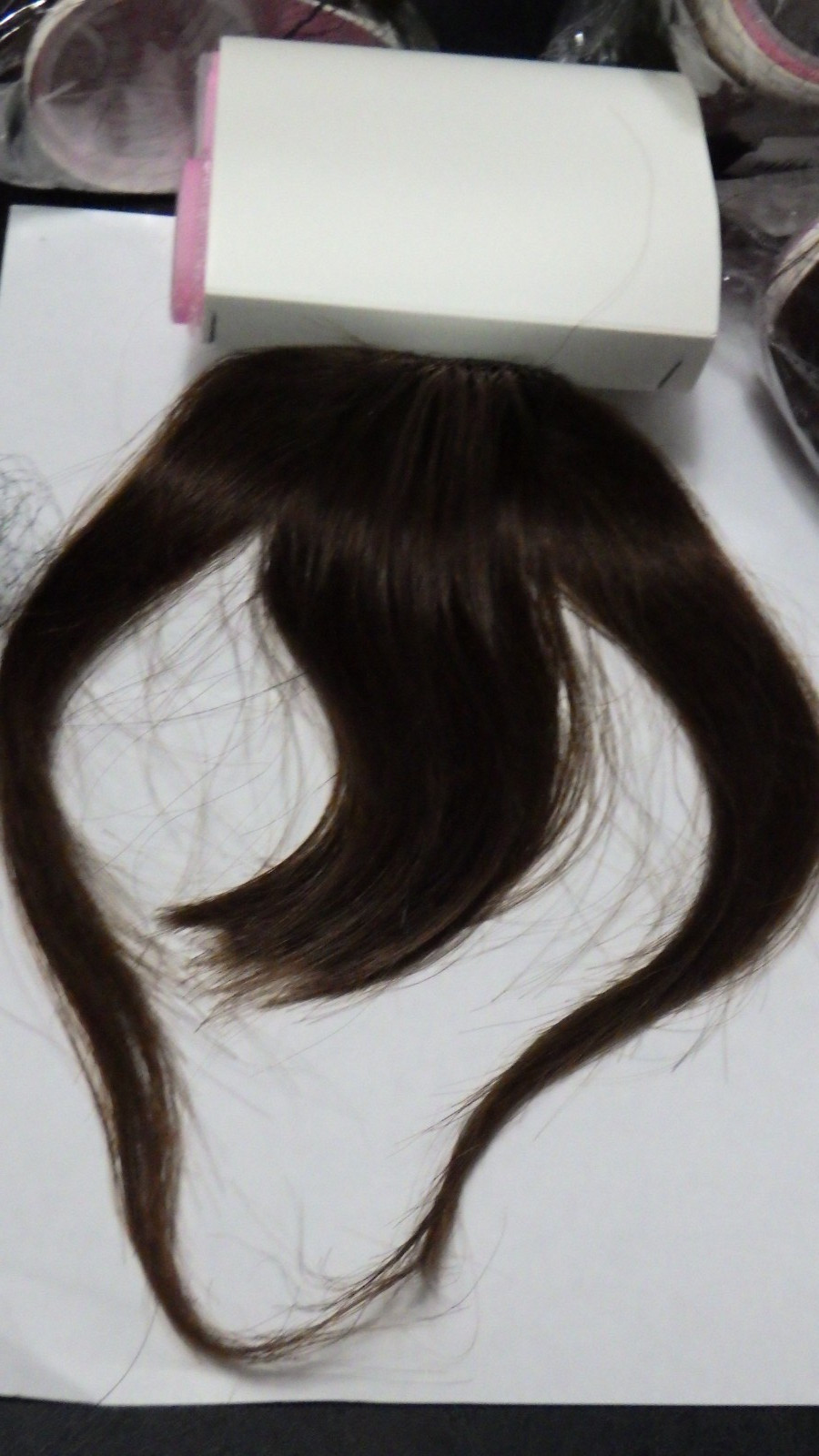 2 sets (only) of real hair fake bangs clip in easy New #4 brown