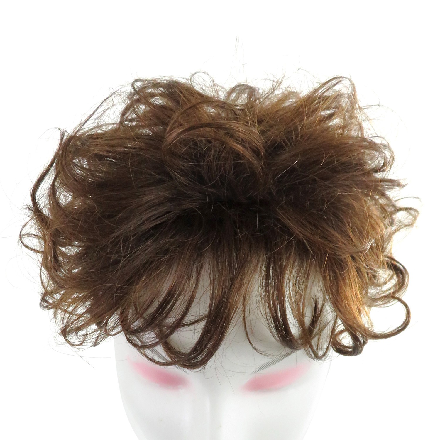 Short Curly Wavy Human Hair Topper Clip in Top Hairpiece Closure Replacement