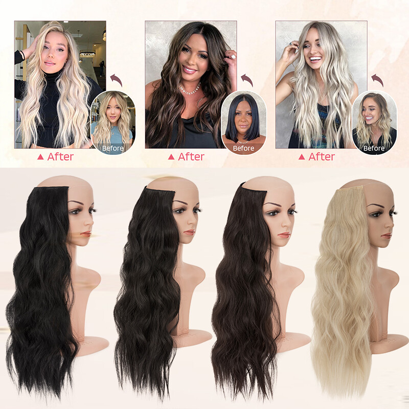 One Piece Invisible Wire Hair Extensions Thick Clip In Hairpiece Real as Human