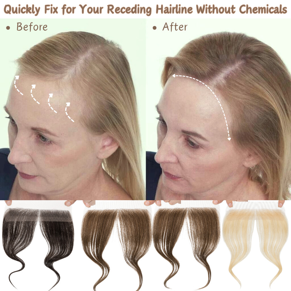 Full Lace Cover-up Front Hairline Hairpiece Remy Human Hair Patch Topper Toupee