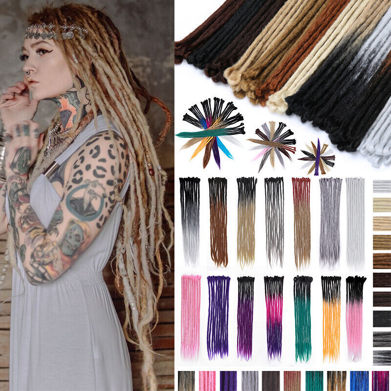 50cm Ombre Dreadlocks Extensions Crochet Braiding Hair Dreads Locs Synthetic New