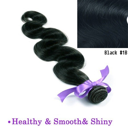 Soft Black Body Wave Brazilian Virgin Human Hair Weave Sew In 1 or 3 Bundles
