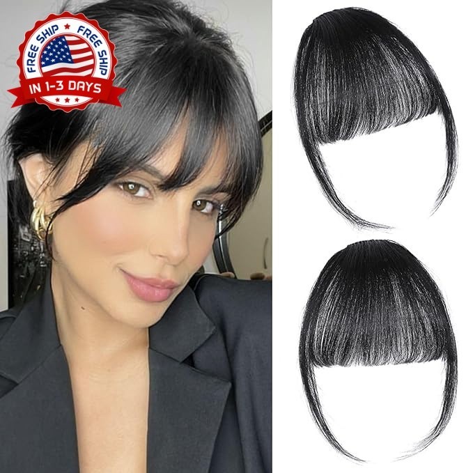 Clip De Flequillo De Cabello Humano En Cabello Real Para Mujeres Negras