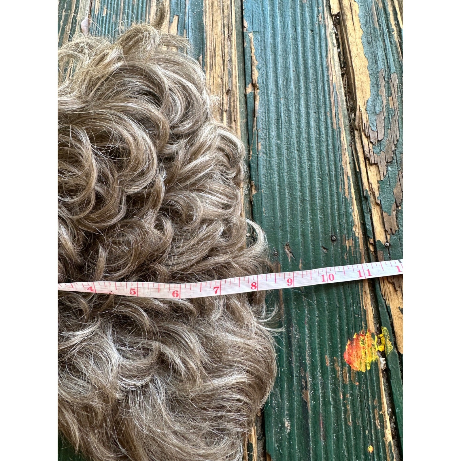 Salt and Pepper Curly Synthetic Wig Short Grey Brown RN48539 Modacrylic Fiber