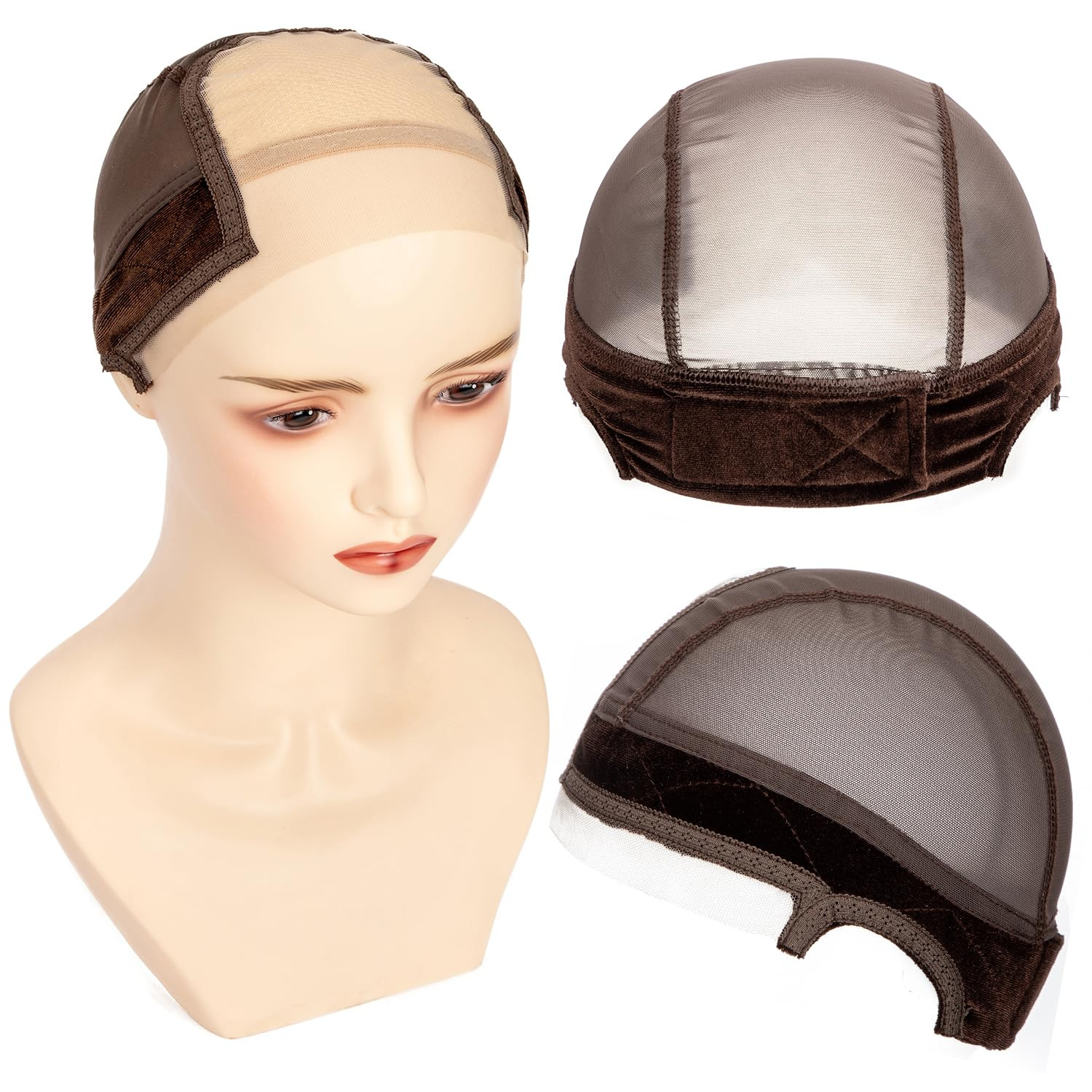 Lace Wig Caps for Women, Wig Caps with Grip Band for Keeping Wigs in Place, Glue