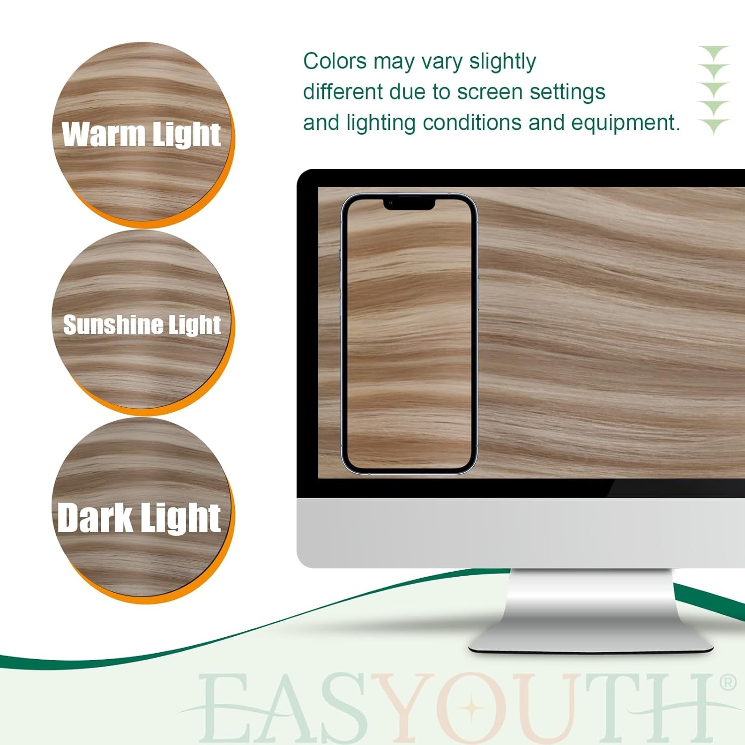 Easyouth PONYTAIL 14in Light Brown Highlights Blonde Hair Extensions – PY_P8-60